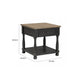 Ginie End Table | 1 Drawer | Black and Brown Solid Rubberwood | 24’’