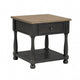 Ginie End Table | 1 Drawer | Black and Brown Solid Rubberwood | 24"