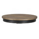 Ginie Round End Table | Rustic Black Brown Solid Rubberwood | 24"