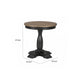Ginie Round End Table | Rustic Black Brown Solid Rubberwood | 24"