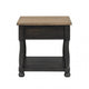 Ginie Chairside End Table | 1 Drawer | Black Brown Solid Wood | 24’’