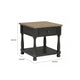 Ginie Chairside End Table | 1 Drawer | Black Brown Solid Wood | 24’’