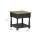 Ginie Chairside End Table | 1 Drawer | Black Brown Solid Wood | 24"