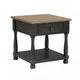 Ginie Chairside End Table | 1 Drawer | Black Brown Solid Wood | 24"