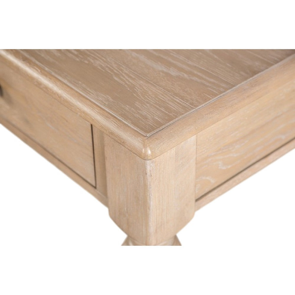 Cherie Coffee Table | 2 Drawers | Light White Washed Solid Wood | 52’’ BM333753