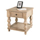 Cherie Square End Table | 1 Drawer | Shelf | Light White Wash | 24’’ BM333754