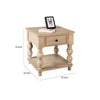 Cherie Square End Table | 1 Drawer | Shelf | Light White Wash | 24"