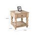 Cherie Square End Table | 1 Drawer | Shelf | Light White Wash | 24"