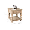 Cherie Square End Table | 1 Drawer | Shelf | Light White Wash | 24’’ BM333754