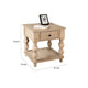 Cherie Square End Table | 1 Drawer | Shelf | Light White Wash | 24’’ BM333754