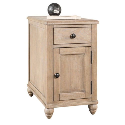 Cherie Side End Table | 1 Drawers 1 Door | Light White Wash | 24"