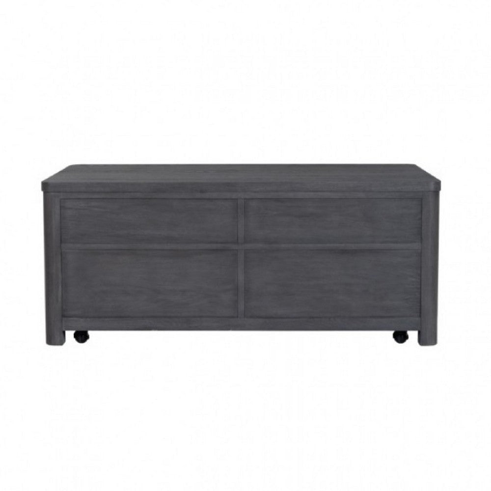 Zoko Lift Top Coffee Table | 2 Drawers | Wheels Ash Gray Wood | 46’’ BM333757