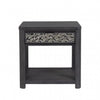 Zoko Side End Table | 1 Drawer | 1 Shelf | Ash Gray Rubberwood | 24"