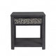 Zoko Side End Table | 1 Drawer | 1 Shelf | Ash Gray Rubberwood | 24"