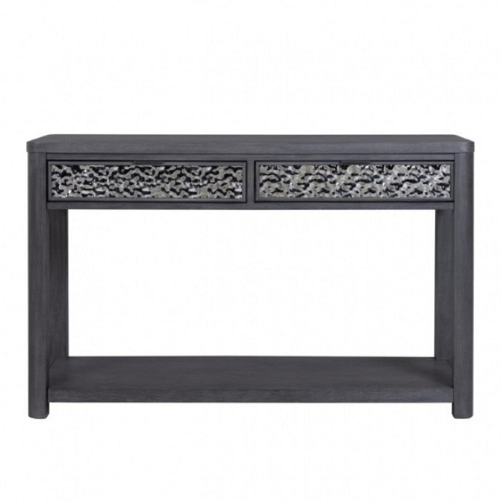 Zoko Sofa Table | 2 Drawers and 1 Shelf | Ash Gray Rubberwood | 48’’ BM333759