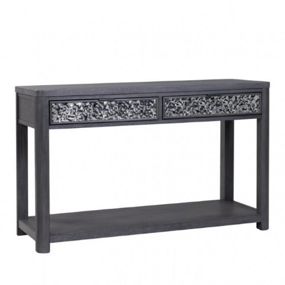 Zoko Sofa Table | 2 Drawers and 1 Shelf | Ash Gray Rubberwood | 48"