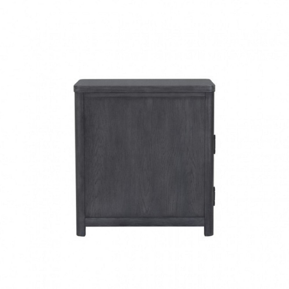Zoko Chairside End Table | Drawer and USB Ports | Ash Gray Wood | 26’’ BM333760