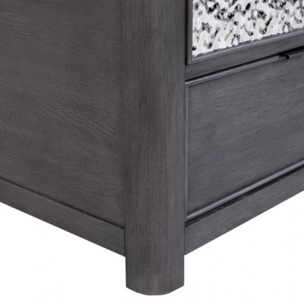 Zoko Chairside End Table | Drawer and USB Ports | Ash Gray Wood | 26’’ BM333760