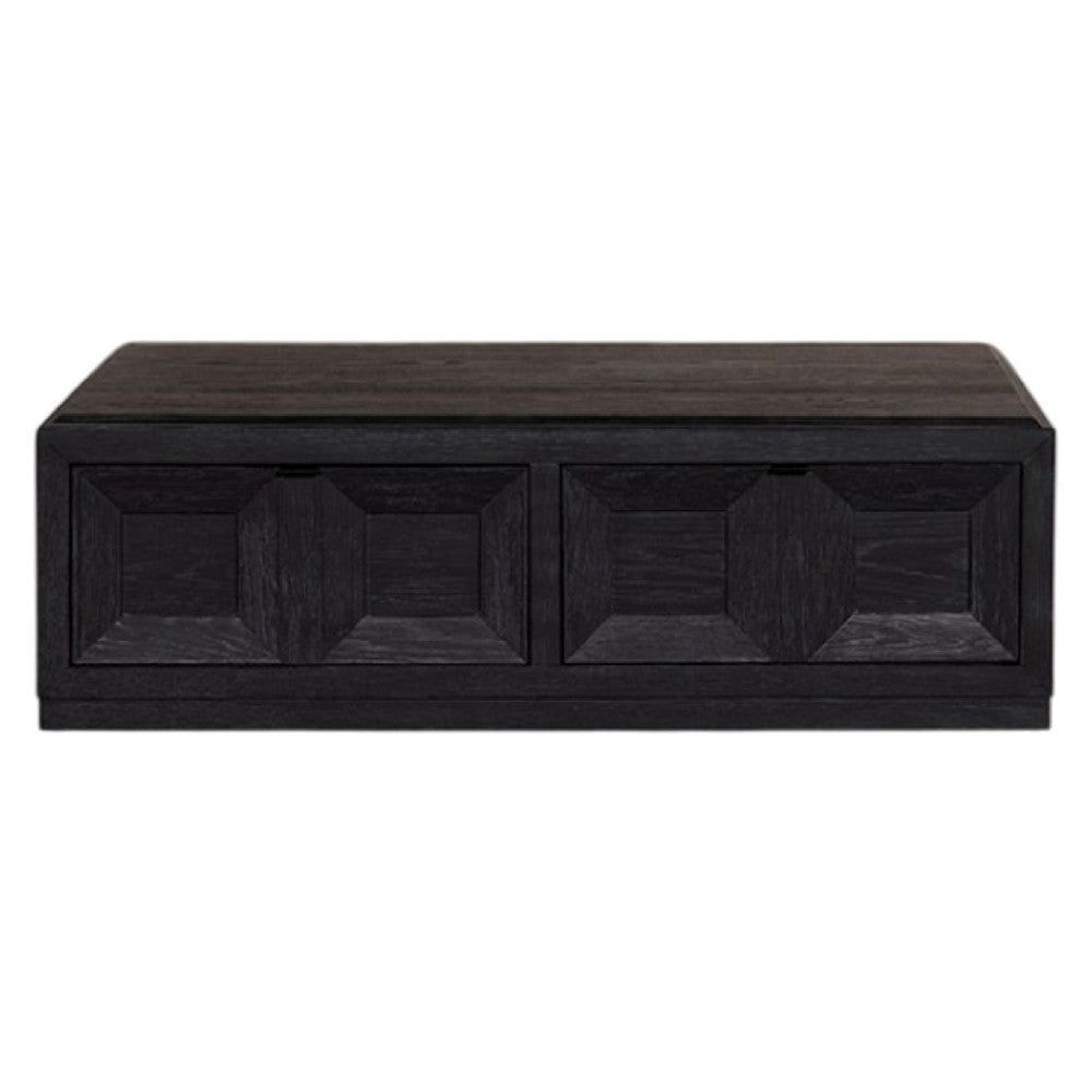Kizie Coffee Table | Drawers | Caster Wheels | Black Rubberwood | 54’’ BM333761