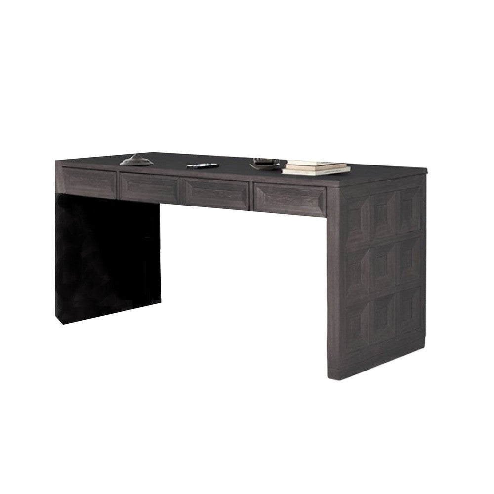 Kizie Writing Desk | 4 Drawers | Black Rubberwood | Rectangular 60’’ BM333762