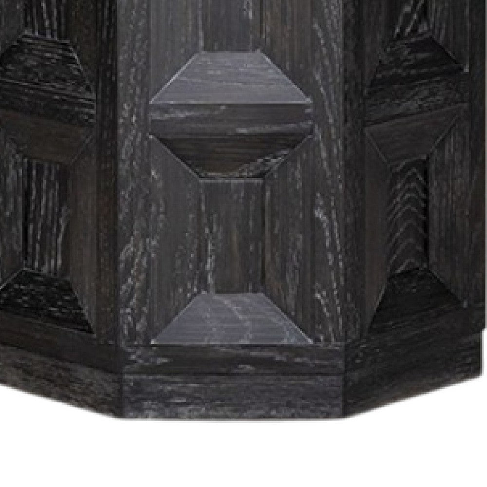 Kizie Accent Side End Table | Black Rubberwood | Rectangular 20’’ BM333763