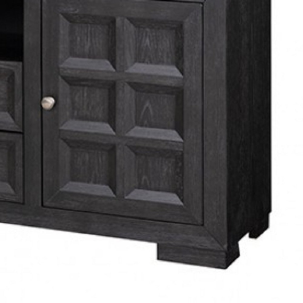 Kizie TV Stand Cabinet | Storage Drawers | Modern Black Wood | 72’’ BM333764