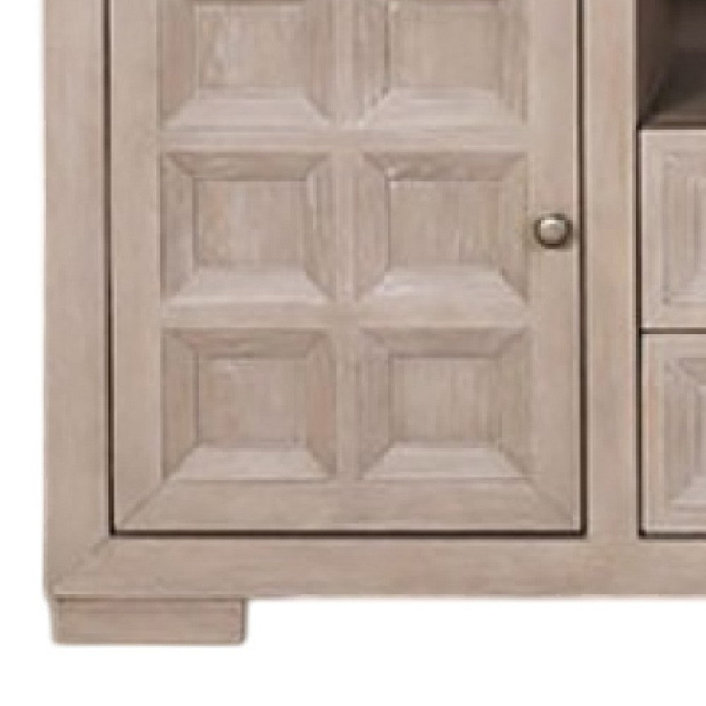 Kizie TV Stand Console | Storage Cabinets | Tawny Brown Wood | 72’’ BM333768
