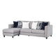 Harie Sectional Sofa with Chaise | 6 Pillow | Light Gray Chenille 101’’ BM333769