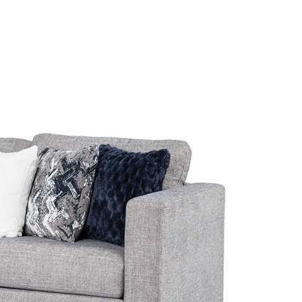 Harie Sectional Sofa with Chaise | 6 Pillow | Light Gray Chenille 101’’ BM333769