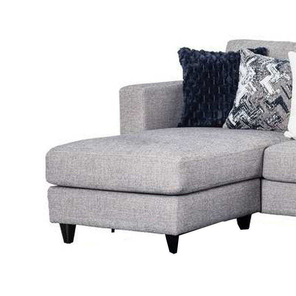 Harie Sectional Sofa with Chaise | 6 Pillow | Light Gray Chenille 101’’ BM333769