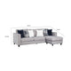 Harie Sectional Sofa with Chaise | 6 Pillow | Light Gray Chenille 101’’ BM333769
