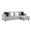 Harie Sectional Sofa with Chaise | 6 Pillow | Light Gray Chenille 101"