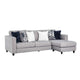 Harie Sectional Sofa with Chaise | 6 Pillow | Light Gray Chenille 101"