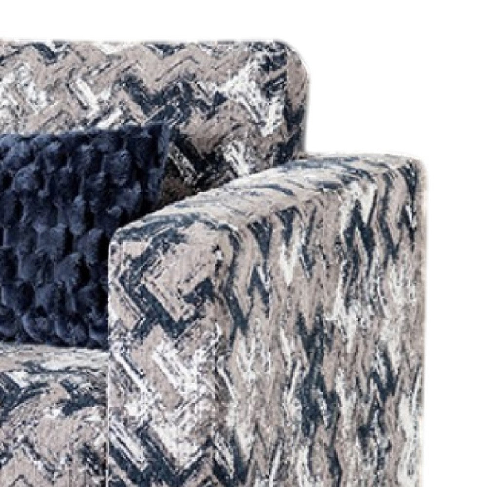 Harie Accent Club Chair | 1 Throw Pillow | Light Gray Chenille Pattern BM333770