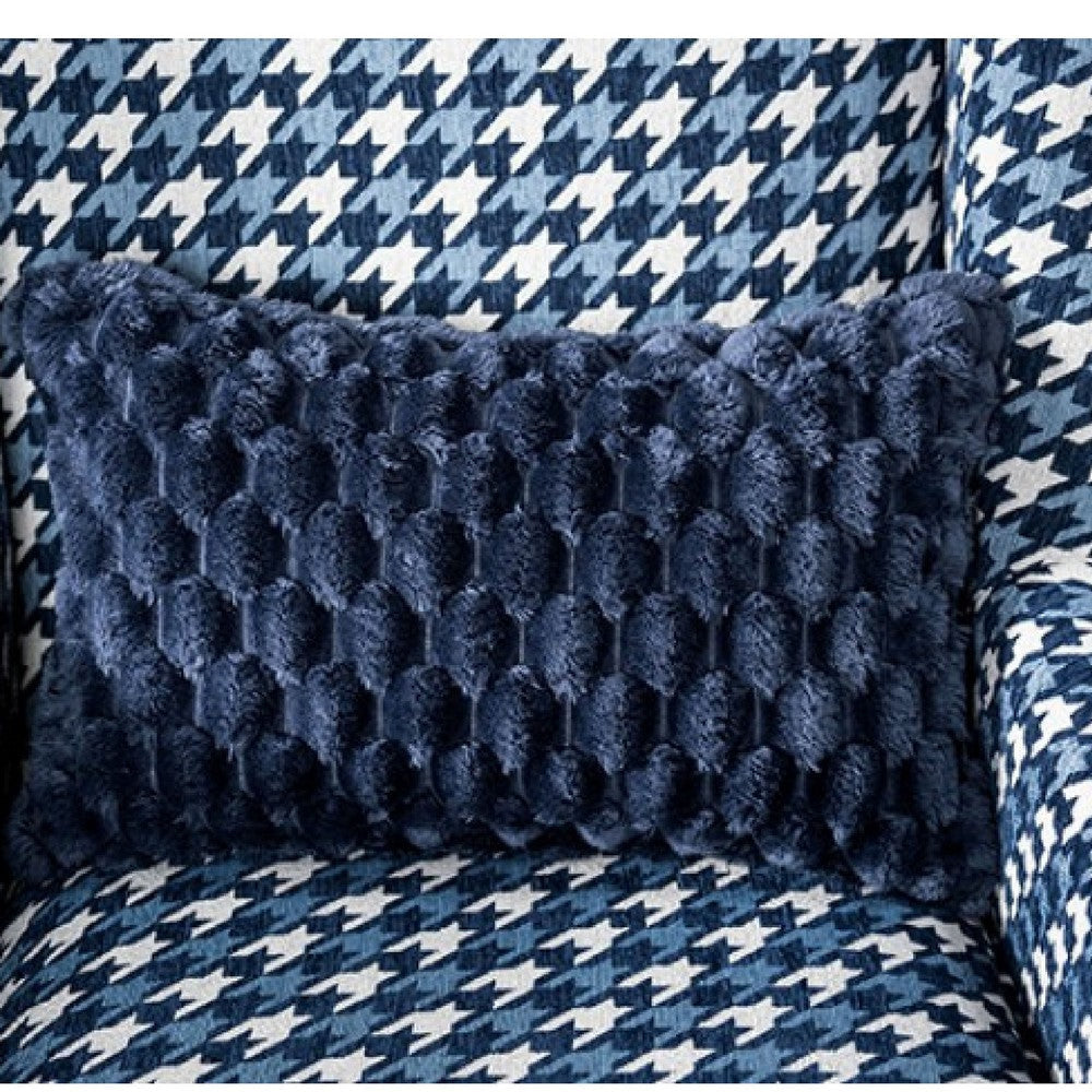 Colin Accent Club Chair | 1 Pillow | Gray Blue Houndstooth Polyester BM333773