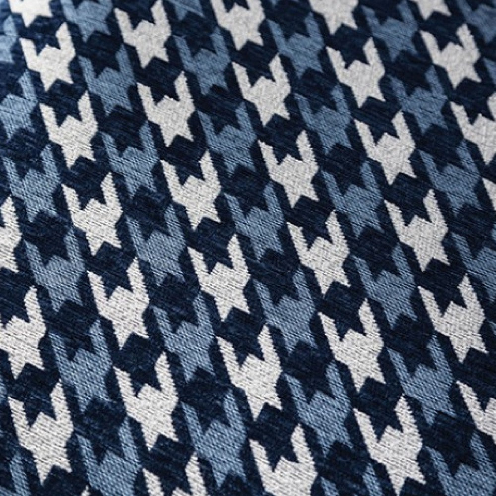 Colin Accent Club Chair | 1 Pillow | Gray Blue Houndstooth Polyester BM333773