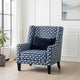 Colin Accent Club Chair | 1 Pillow | Gray Blue Houndstooth Polyester