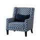 Colin Accent Club Chair | 1 Pillow | Gray Blue Houndstooth Polyester