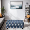 Colin Ottoman | Gray Blue White Houndstooth Polyester 40" Rectangular