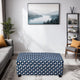 Colin Ottoman | Gray Blue White Houndstooth Polyester 40" Rectangular