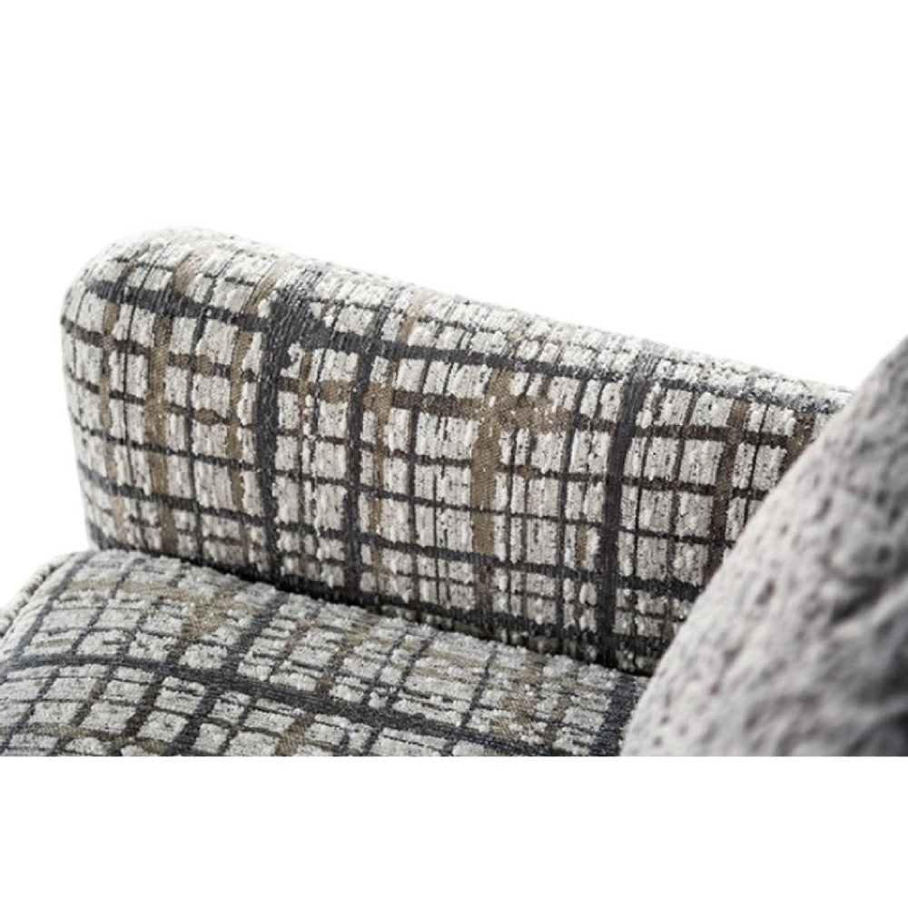 Riana Accent Chair | 1 Accent Pillow | Black White Plaid | Solid Wood BM333775