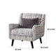 Riana Accent Chair | 1 Accent Pillow | Black White Plaid | Solid Wood BM333775