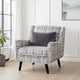 Riana Accent Chair | 1 Accent Pillow | Black White Plaid | Solid Wood