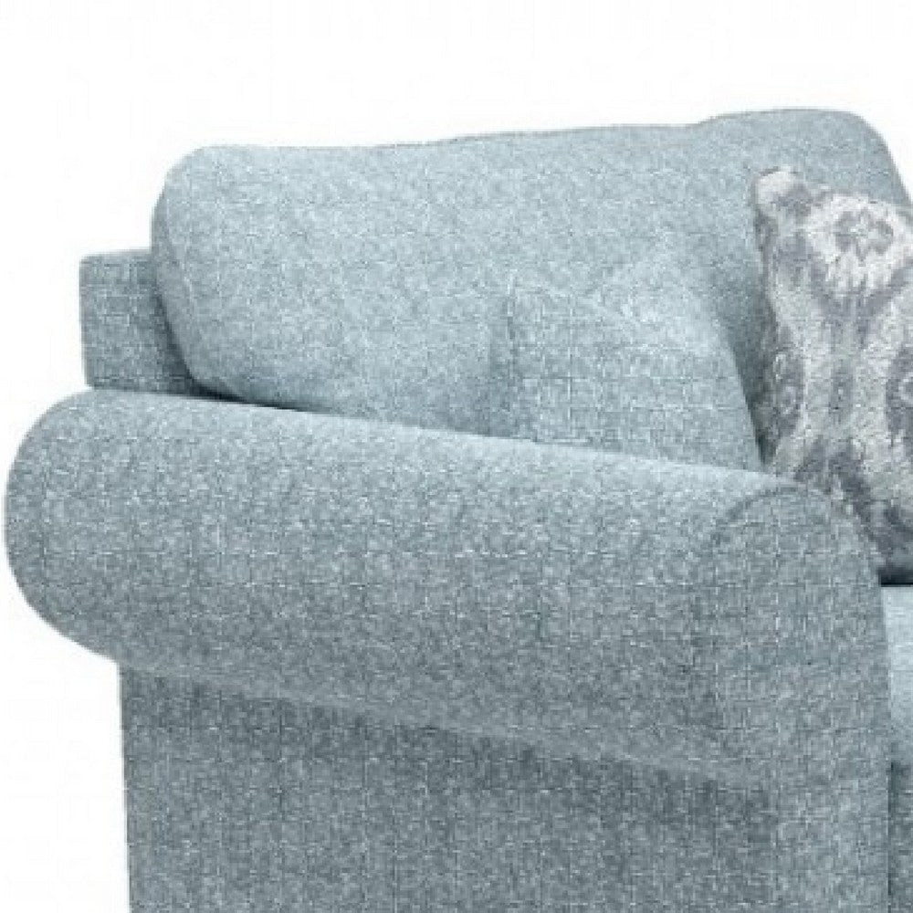 Berrie Accent Chair | Teal Blue Polyester | 2 Accent Throw Pillow BM333776