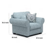 Berrie Accent Chair | Teal Blue Polyester | 2 Accent Throw Pillow BM333776