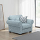 Berrie Accent Chair | Teal Blue Polyester | 2 Accent Throw Pillow