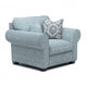 Berrie Accent Chair | Teal Blue Polyester | 2 Accent Throw Pillow