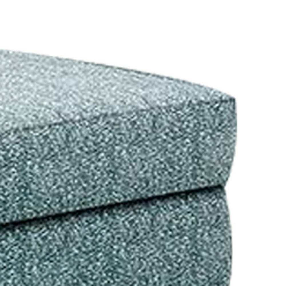 Berrie Ottoman | Teal Blue Polyester Cushioned Top | Black Wood | 40’’ BM333777