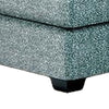 Berrie Ottoman | Teal Blue Polyester Cushioned Top | Black Wood | 40’’ BM333777