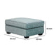 Berrie Ottoman | Teal Blue Polyester Cushioned Top | Black Wood | 40’’ BM333777